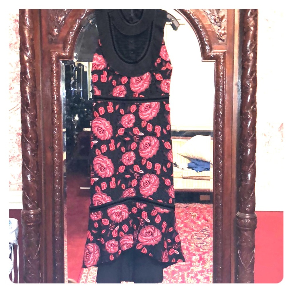 Alice + Olivia Bordeaux, Blk combo dress